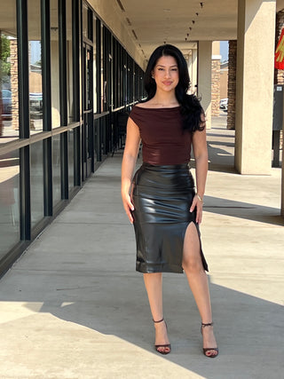 WENDY PU LEATHER SKIRT
