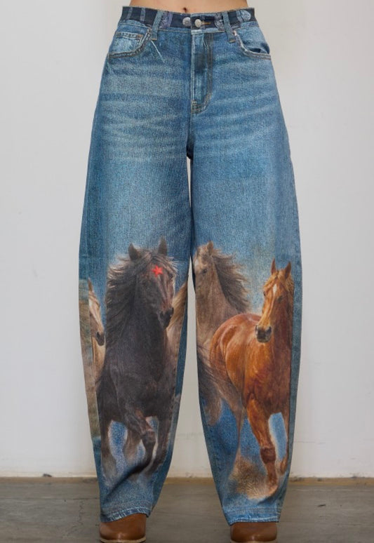 Howdy Horse Digital Print Vol 2 Baggy Jeans