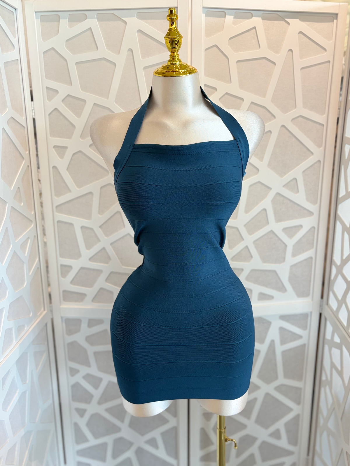 Bandage halter mini dress