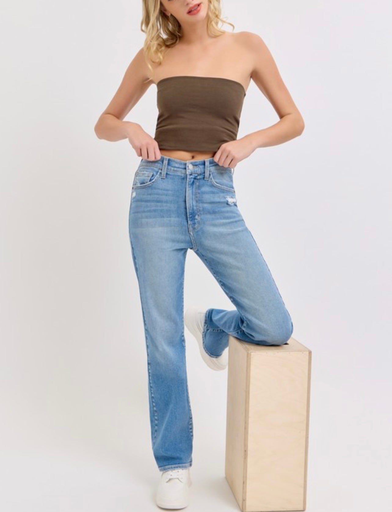 Super High Rise Dad Jean With Flap Pocket