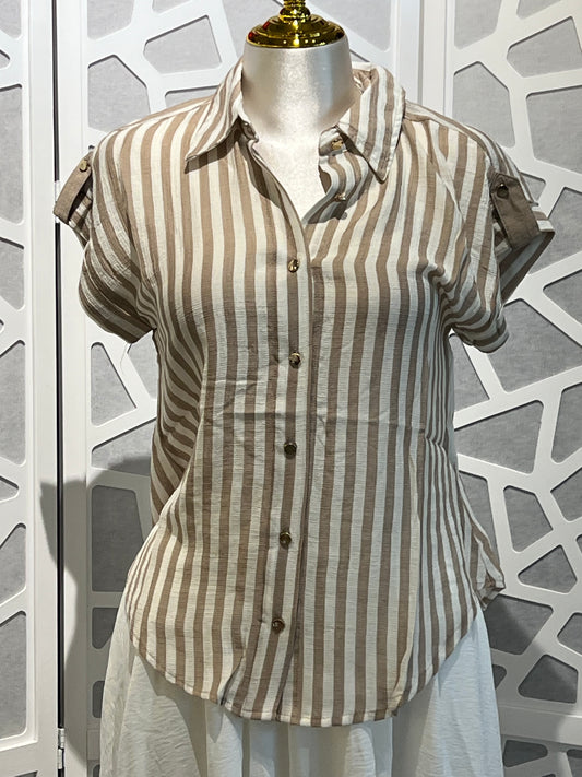 Striped Lightweight Woven Top