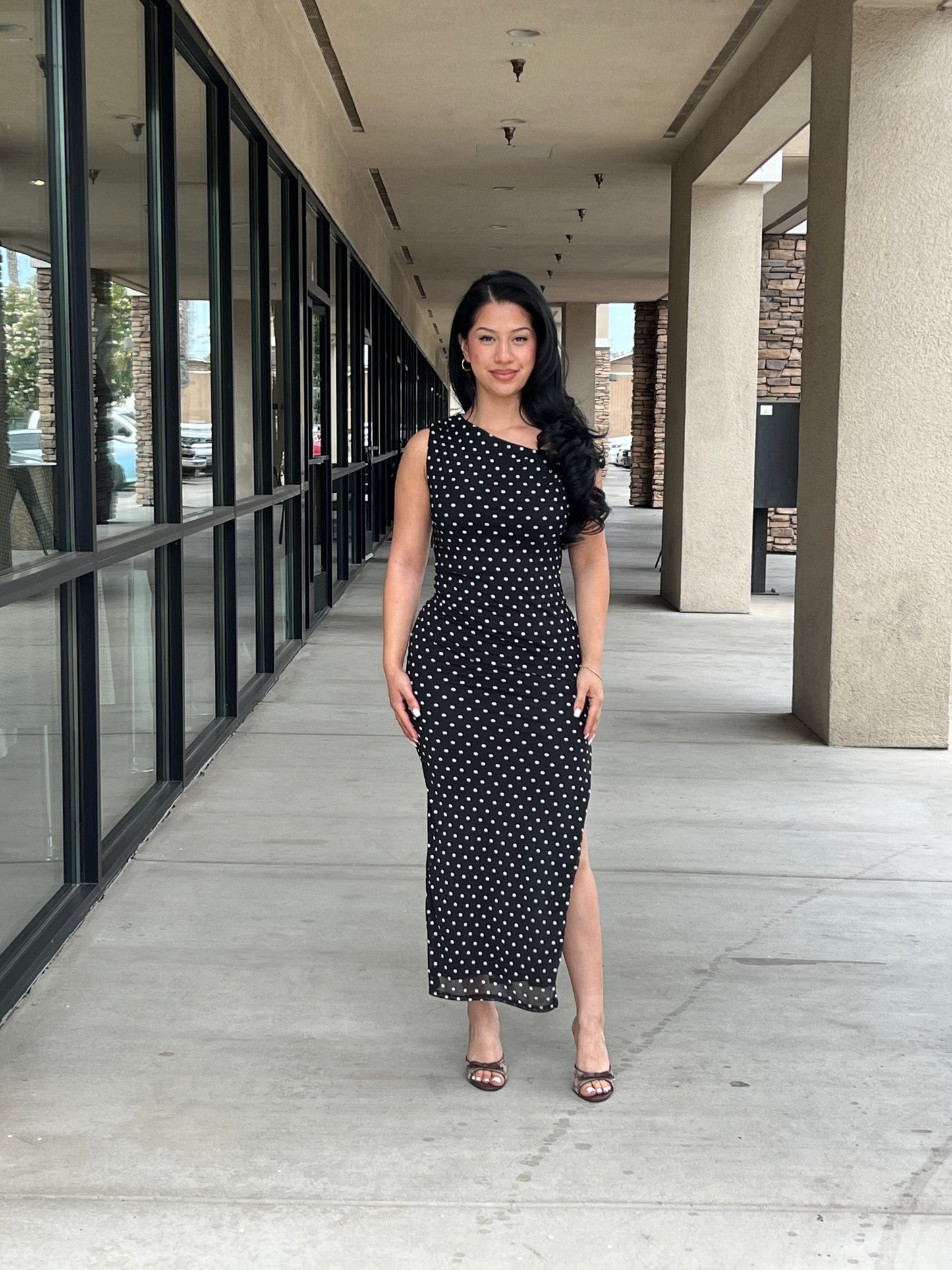 POLKA DOT MESH DRESS