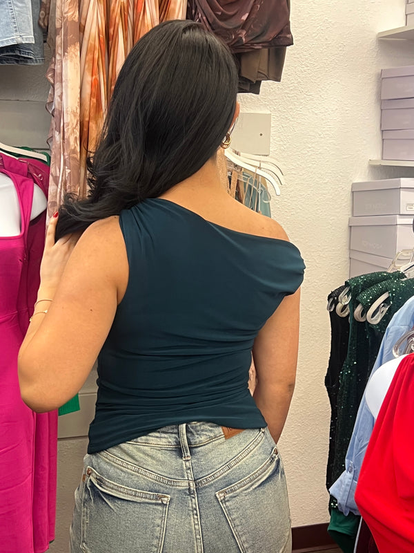 Twist teal top