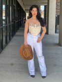 MONTANA Embroidered Suede Bustier Top