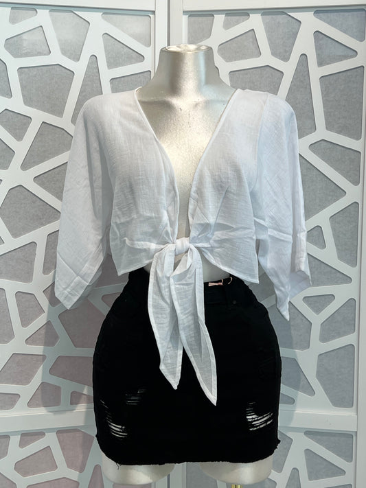Front self tie Oversize top