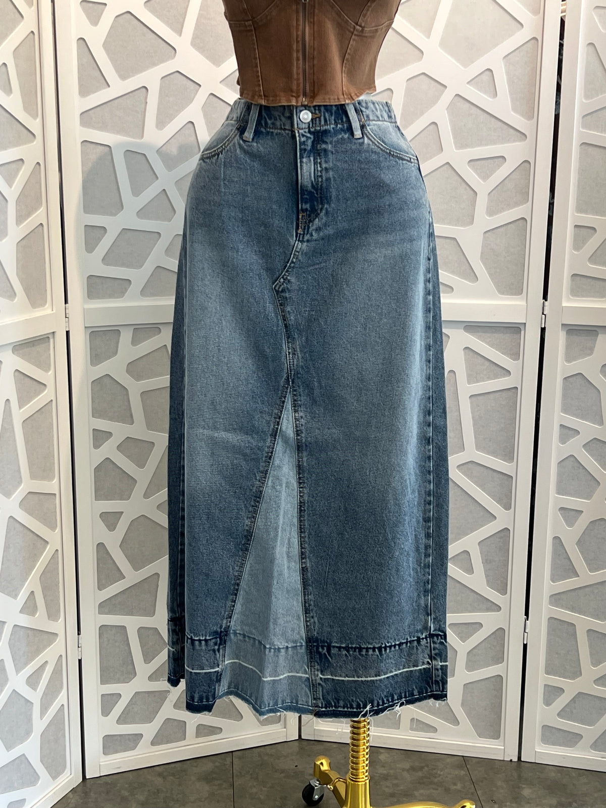 DENIM MAXI SKIRT