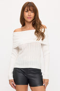 Off shoulder Long sleeve sweater