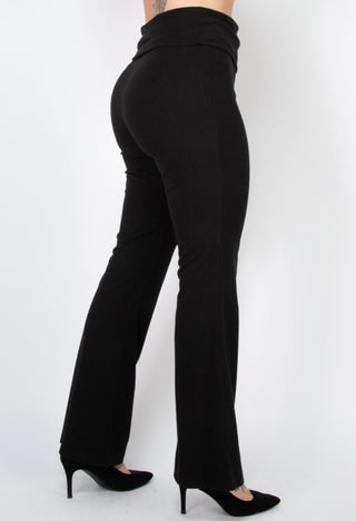 Elastic Fit and Flare Casual Pants