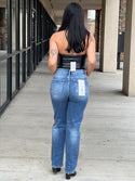 Faux Leather Zip Up Tube Top