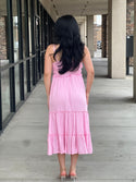 Back Smocking Maxi Tiered Dress