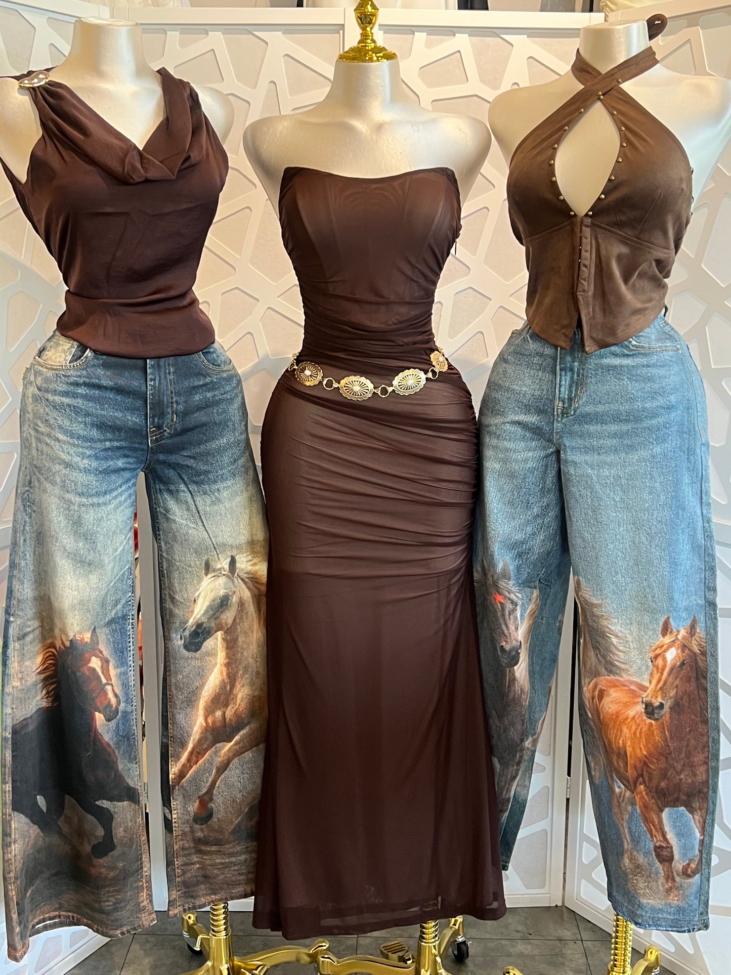 MESH CORSET MAXI DRESS