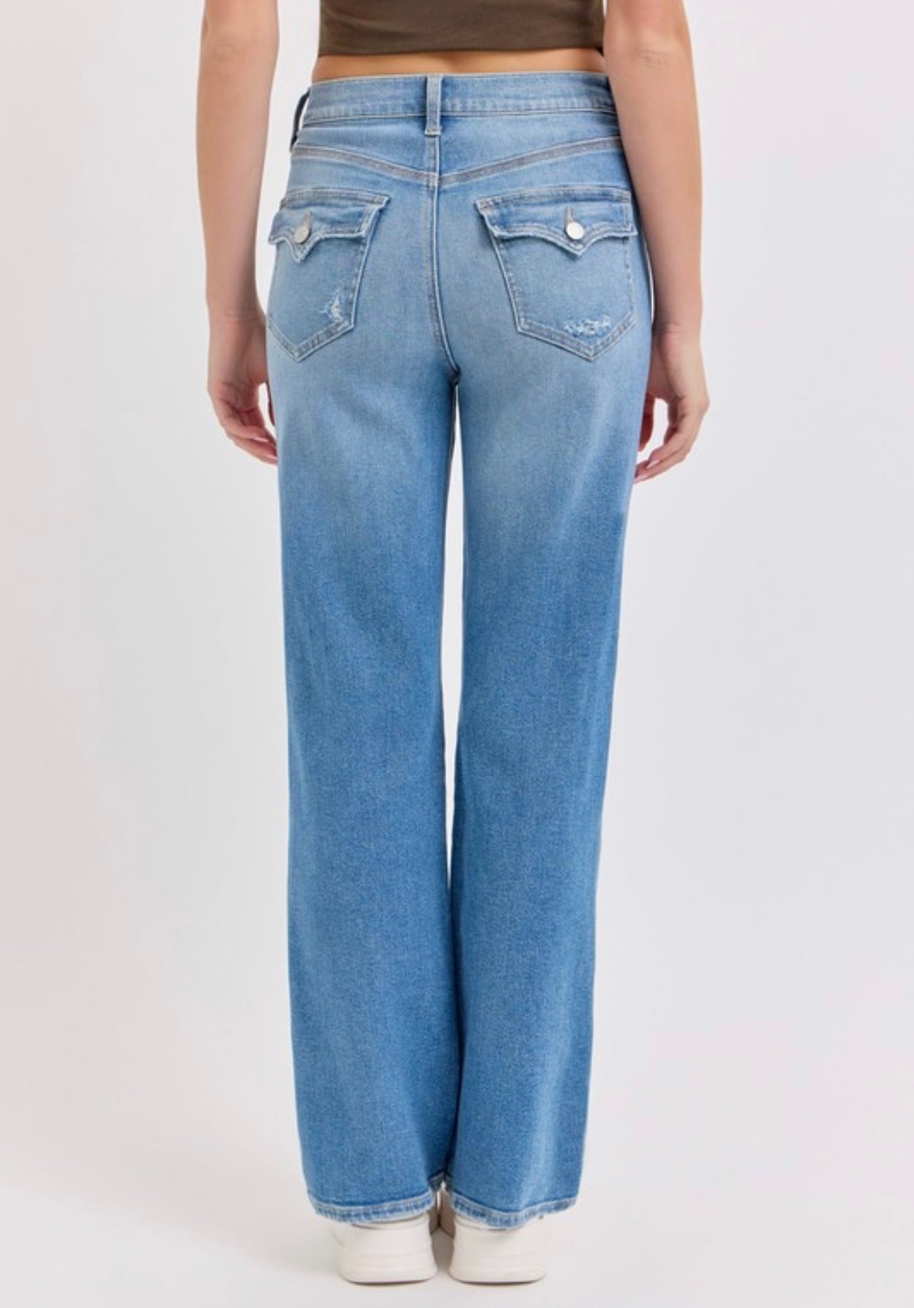 Super High Rise Dad Jean With Flap Pocket