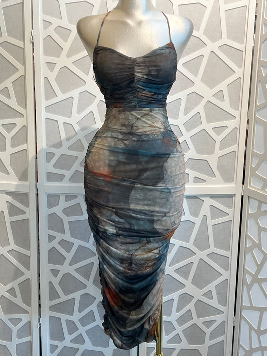 MARBELLA OPEN BACK MIDI DRESS