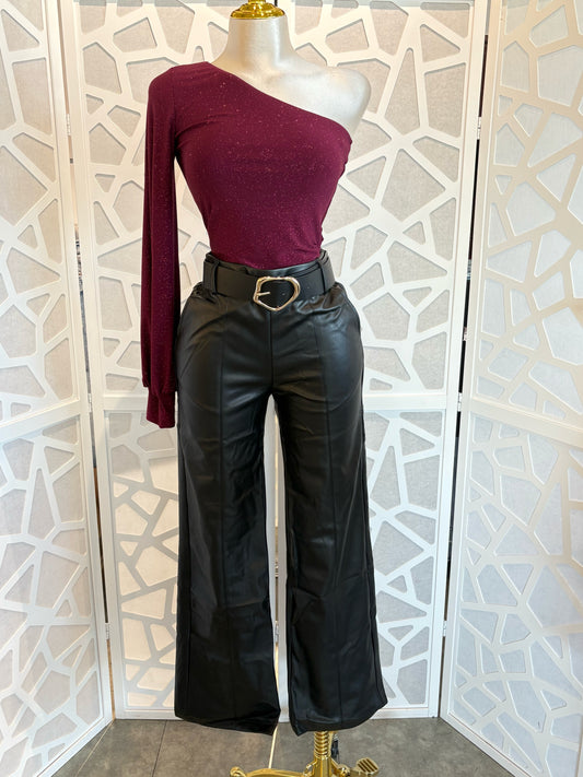 DALIA LEATHER PANTS WITH BELT