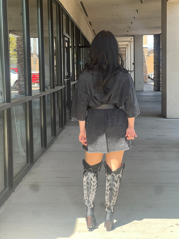 Rhinestone Studded Oversized Tee