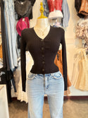 Lia Long Siv V-neck Fitted Sweater Cardigan