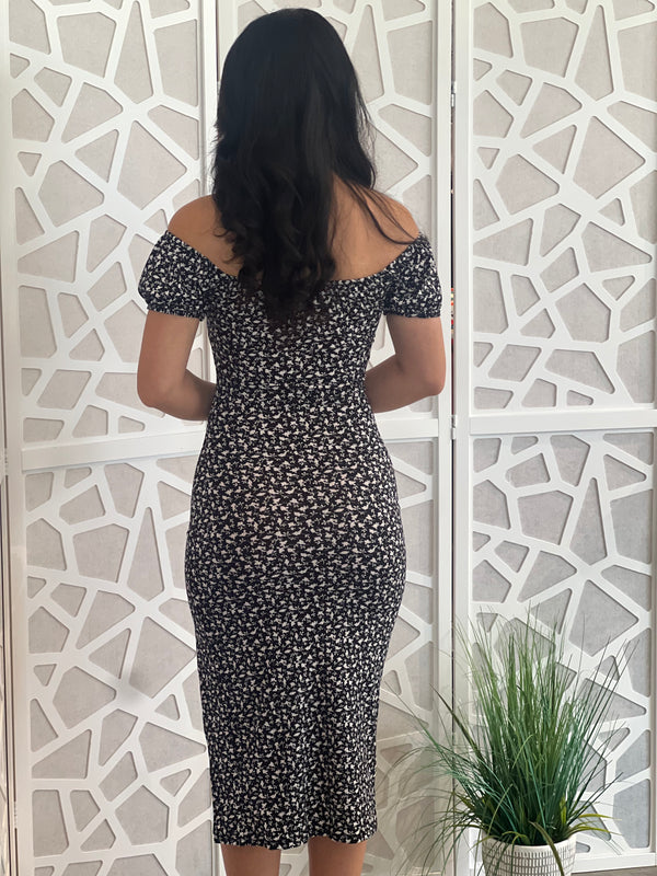 PRIDE OFF SHOULDER HIGH SLIT DRESS