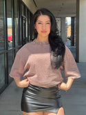 Rhinestone Studded Oversized Tee