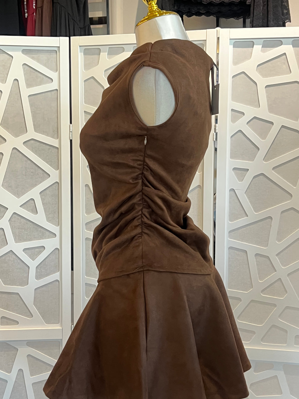 SUEDE MINI DRESS