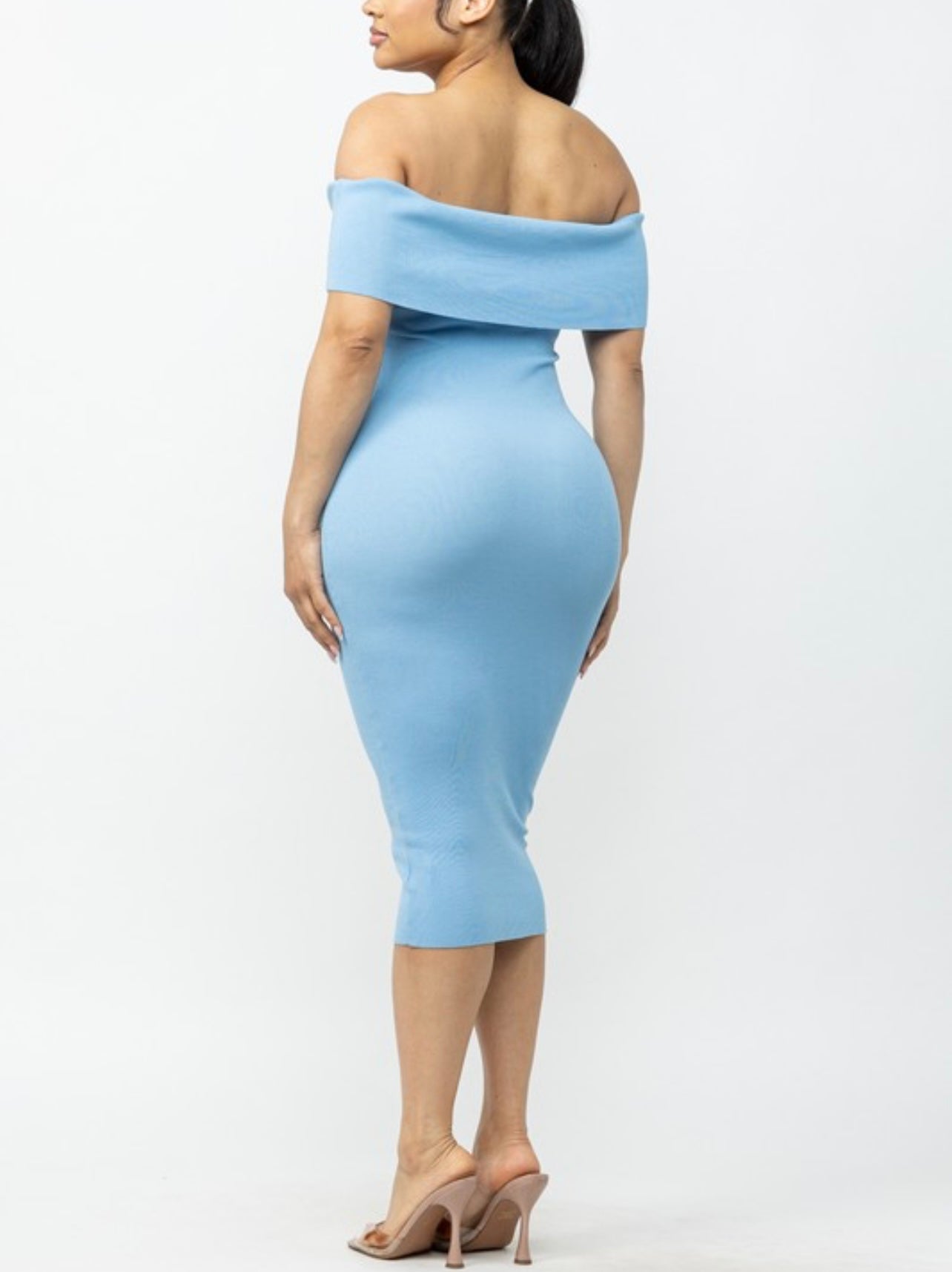 ONE SHOULDER SHORT SLEEVE or OFF SHOULDER MIDI DRESS