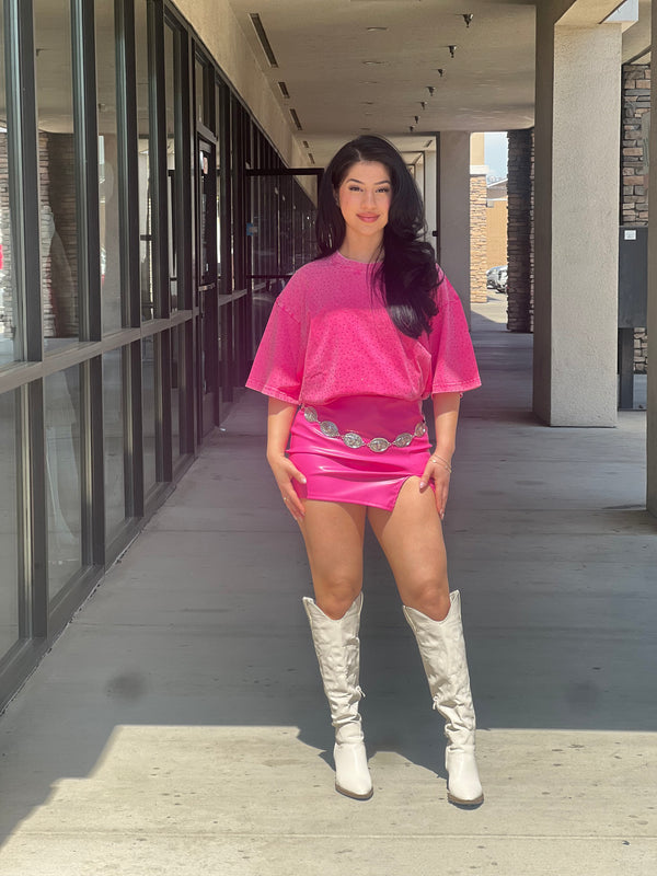 Rhinestone Studded Oversized Tee