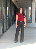 Burgundy top