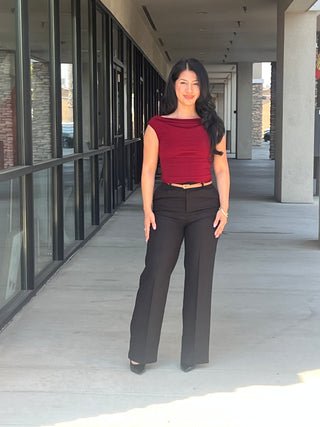 Burgundy top