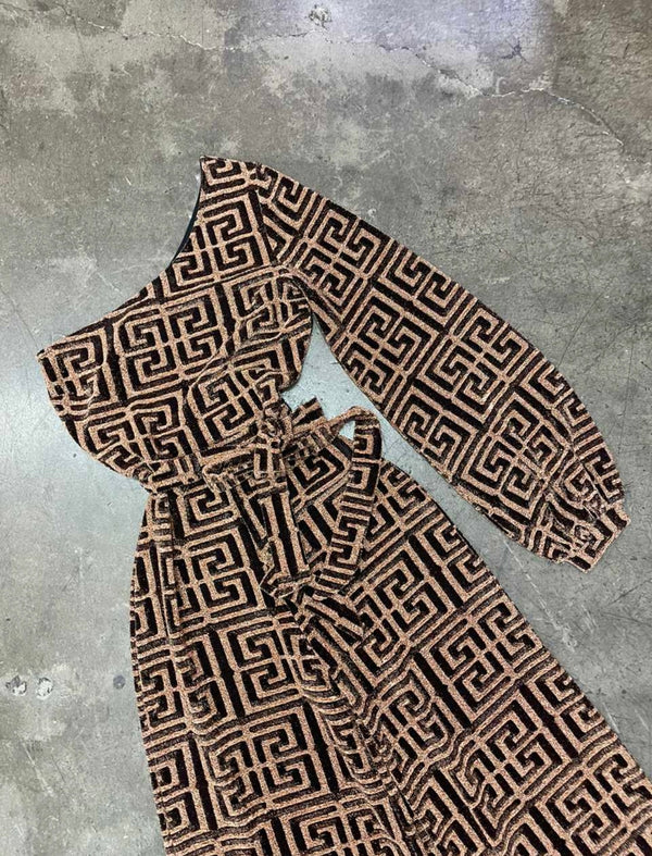 One sleeve pattern jumpsuit