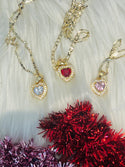 Valentina Gold plated heart necklace set