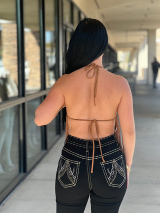Alexa fringe bodysuit