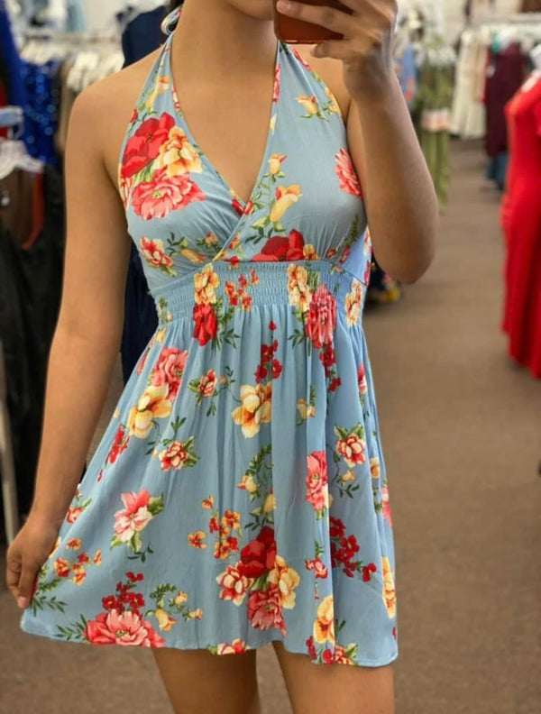 Floral halter dress