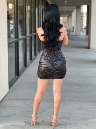 Mina leather dress