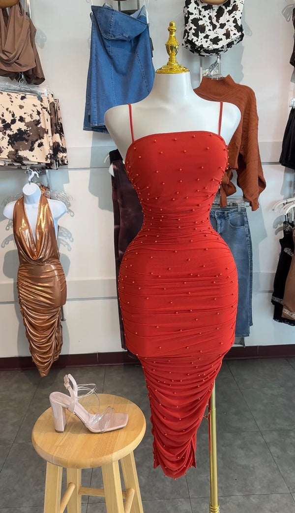 Ariel midi pearl dress