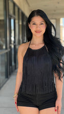 Lia fringe halter top