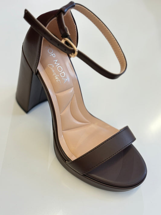 Wendy ankle strap block heel
