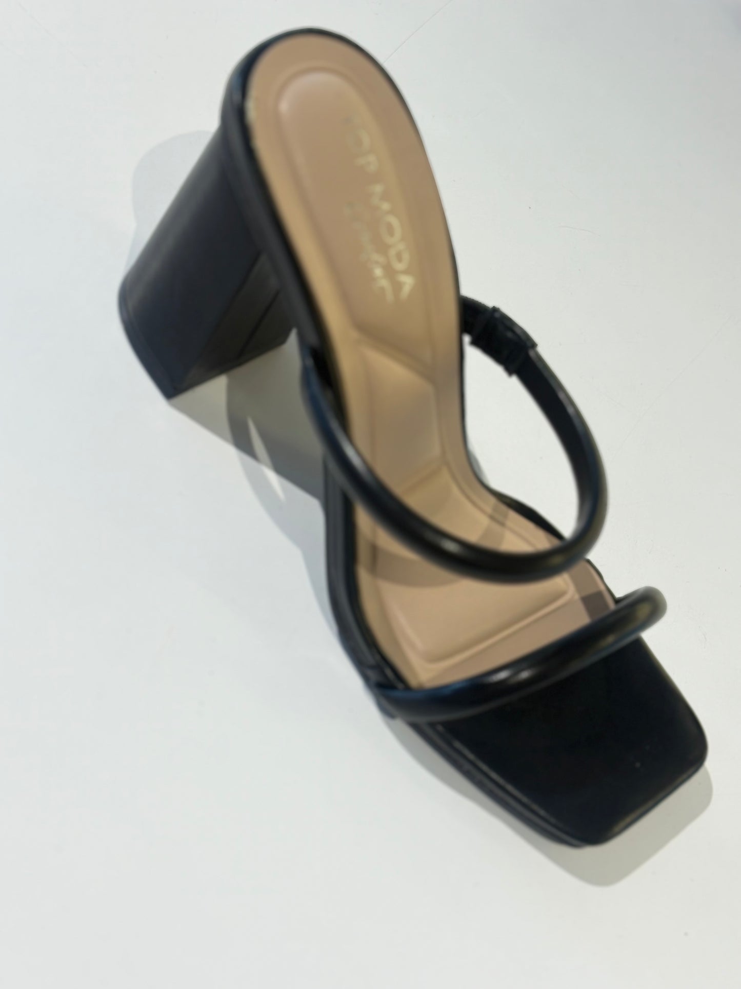 Double strap block heel