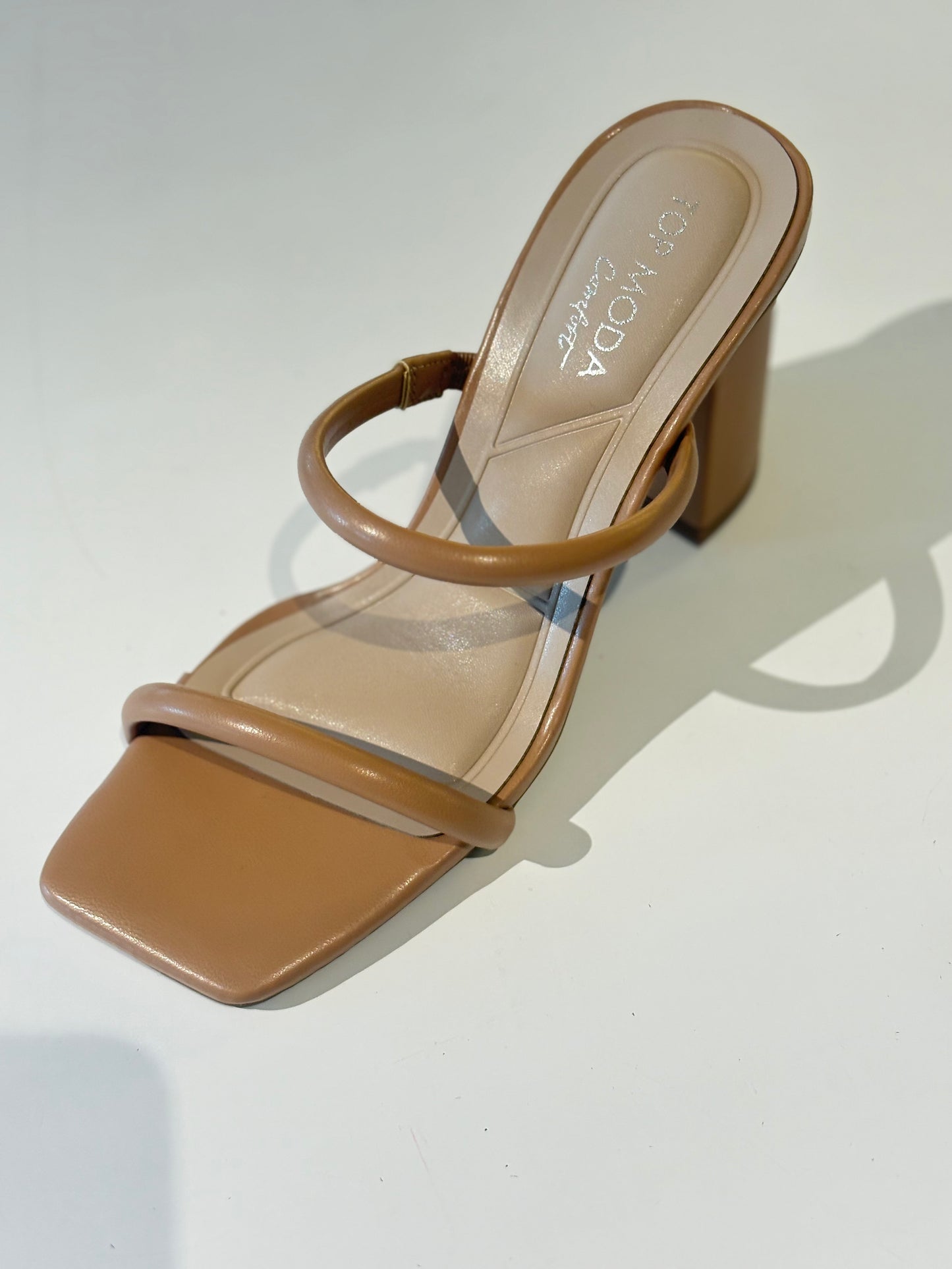 Double strap block heel