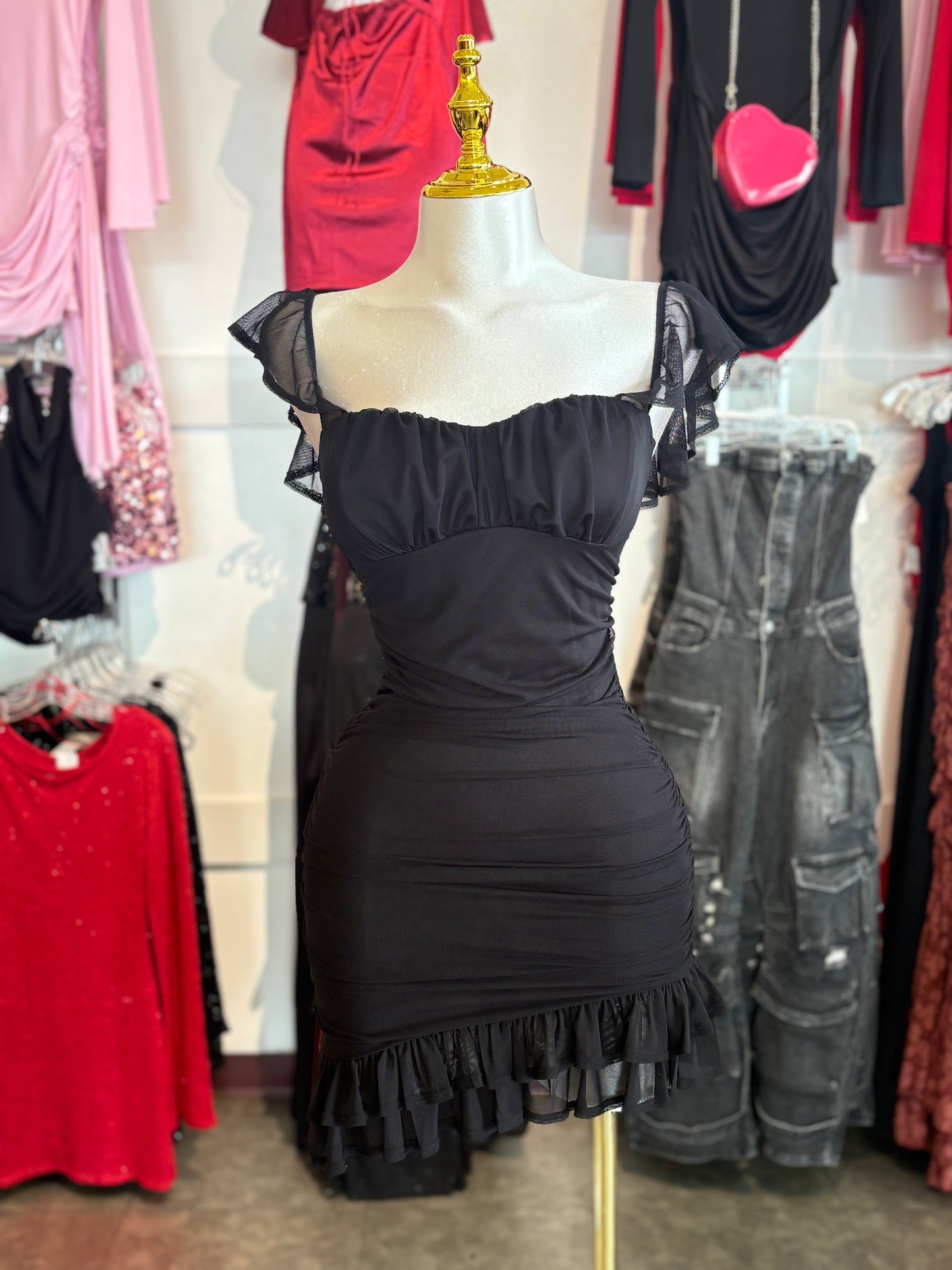 Annalise Asymmetrical Lace Dress