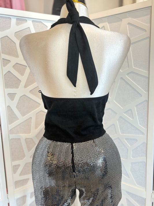 Suede halter top