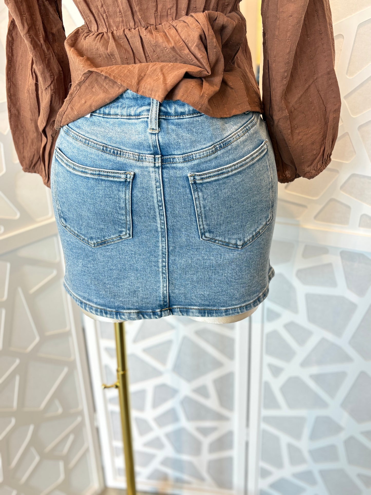 Denim mini skirt
