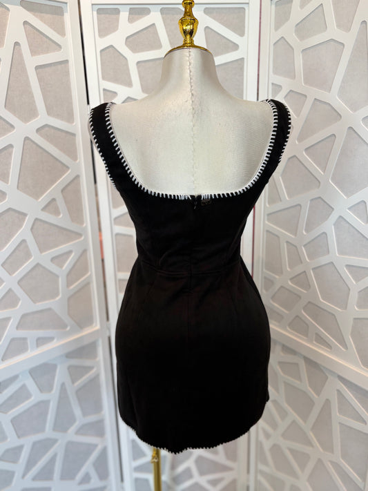 Suede corset tie dress