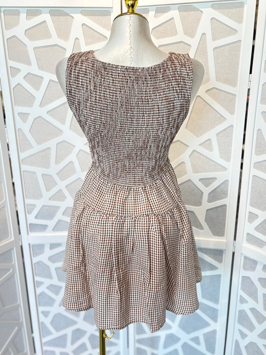 Arlette plaid sleeveless dress