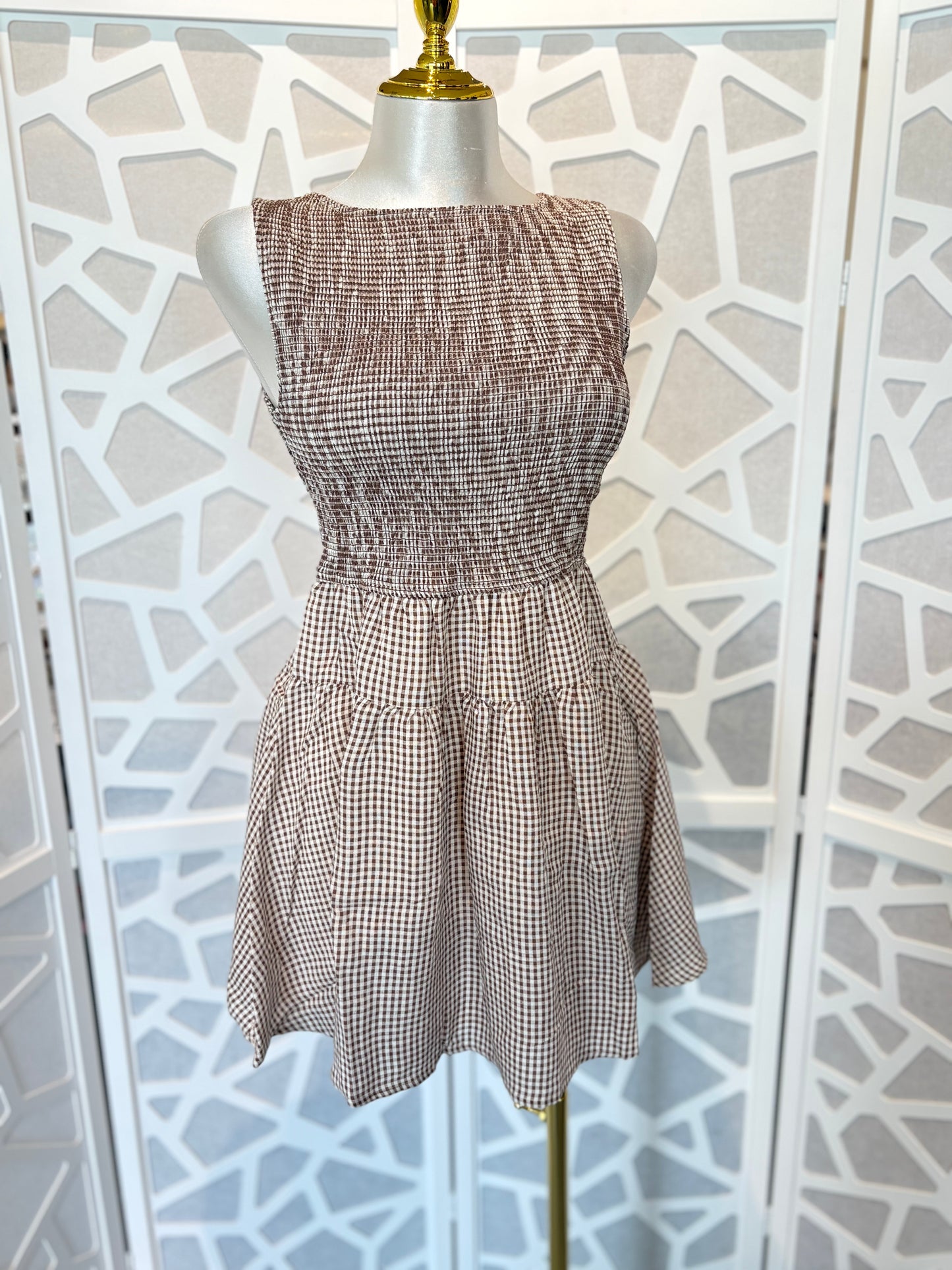 Arlette plaid sleeveless dress