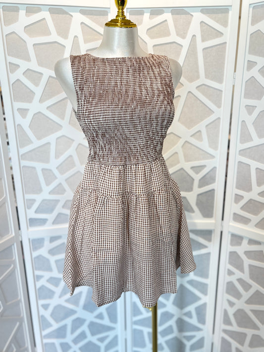 Arlette plaid sleeveless dress