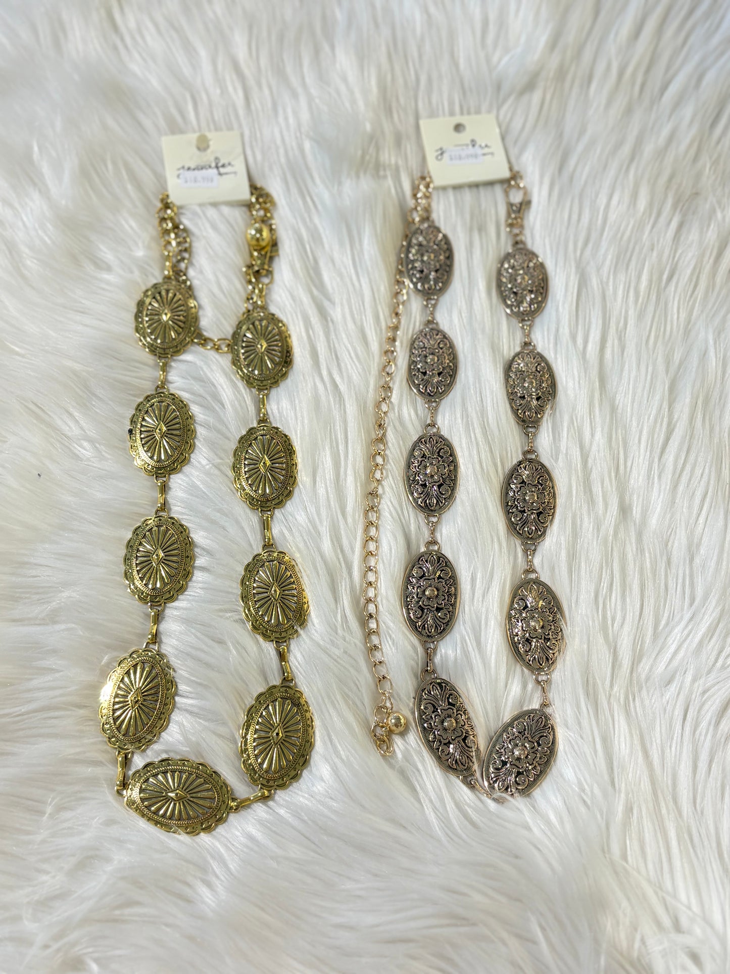 Gold chain belts