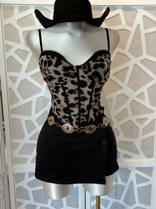 Leopard print corset top