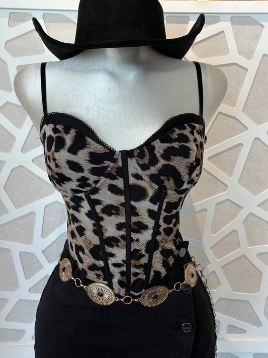 Leopard print corset top