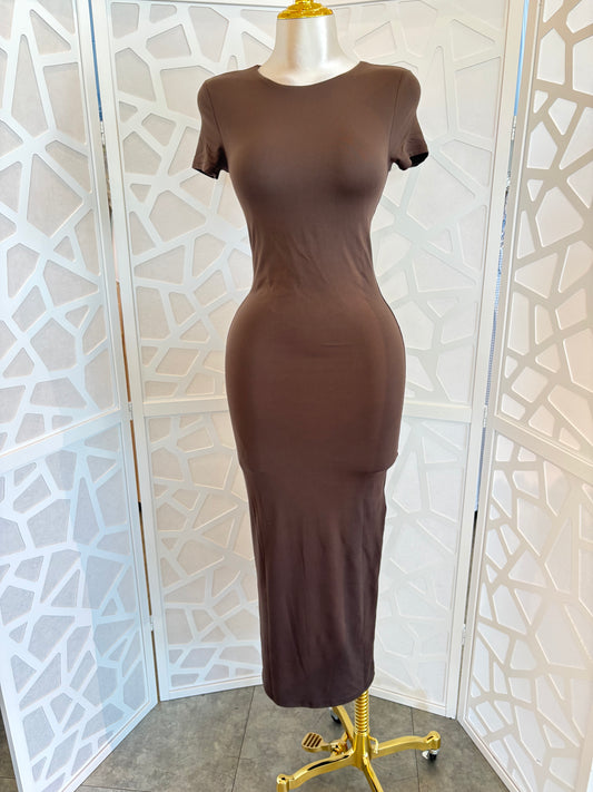 Double Lined Slim Fit Maxi Dress