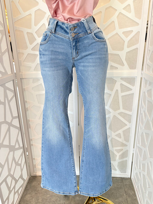 Low rise flare jeans