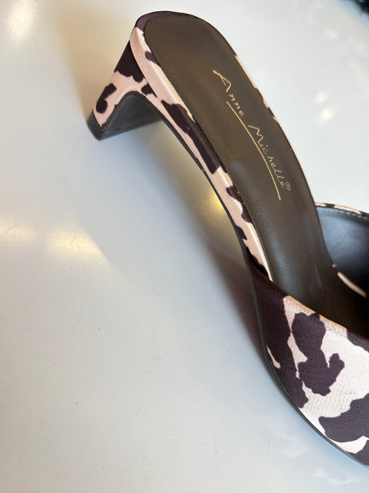 Cow print kitten heel